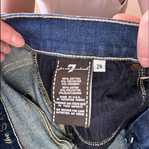 7 FOR ALL MANKIND Skinny Mid-rise Blue Jeans - Picture 5 of 6